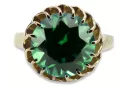 Emerald Or jaune 8 carats Anneau Vintage vrc035x-em Art Deco Bijoux de l’URSS, style russe
